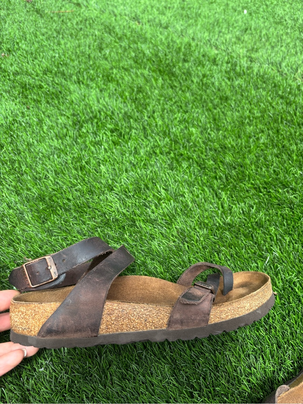Birkenstock Brown Leather Strappy Sandals - Picture 2 of 4